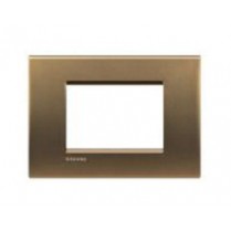 Placa ornament 3 module metal Bronz Bticino Living Light